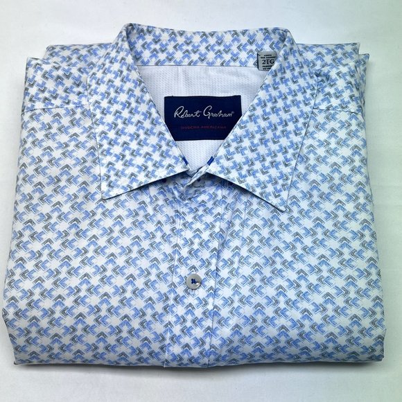 Robert Graham Modern Americana Men's 2XL Blue/Black Button Up Tailored Shirt - Picture 14 of 14